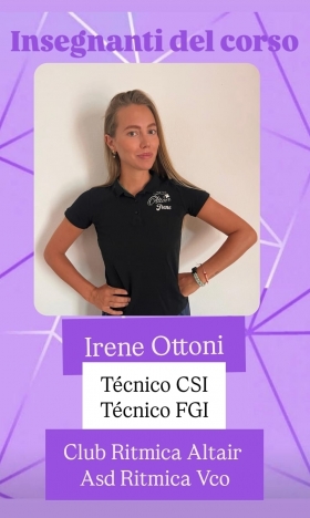 INSEGNANTE DEL CORSO STAGIONE 2025-2026 - Ritmica VCO - Club Altair